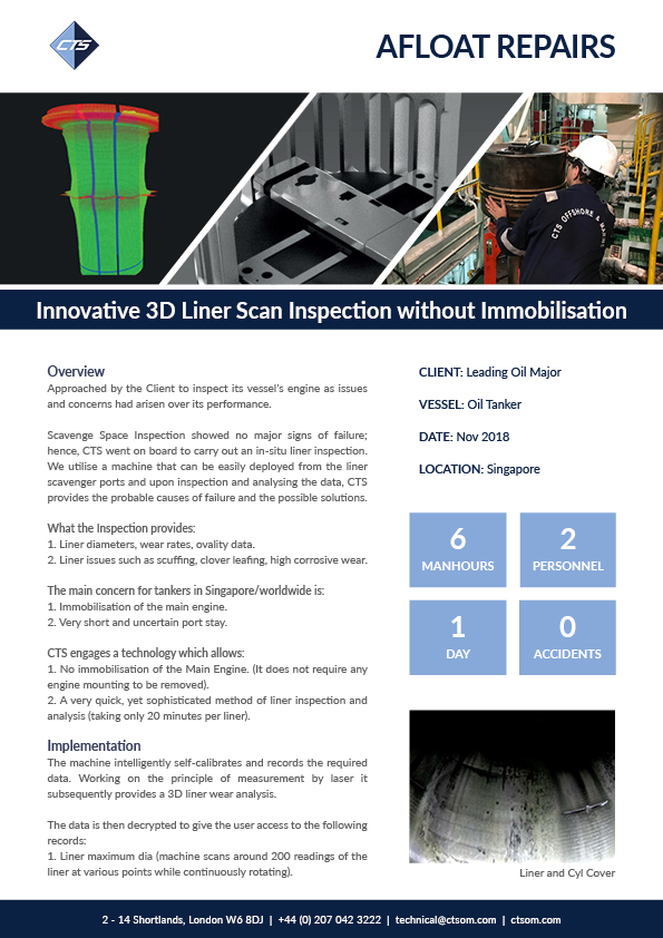 Innovative 3D Liner Scan Inspection without Immobilisation