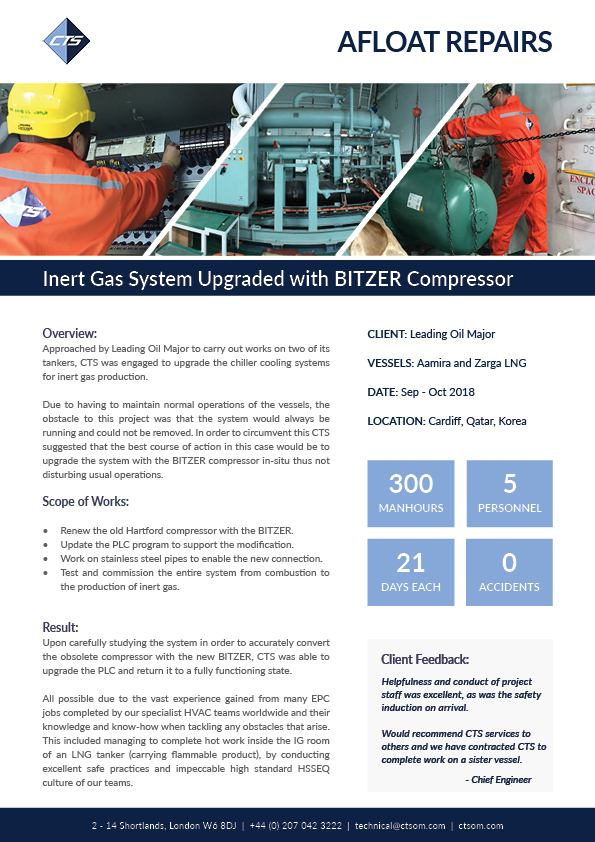 Inert Gas System Upgraded with Bitzer