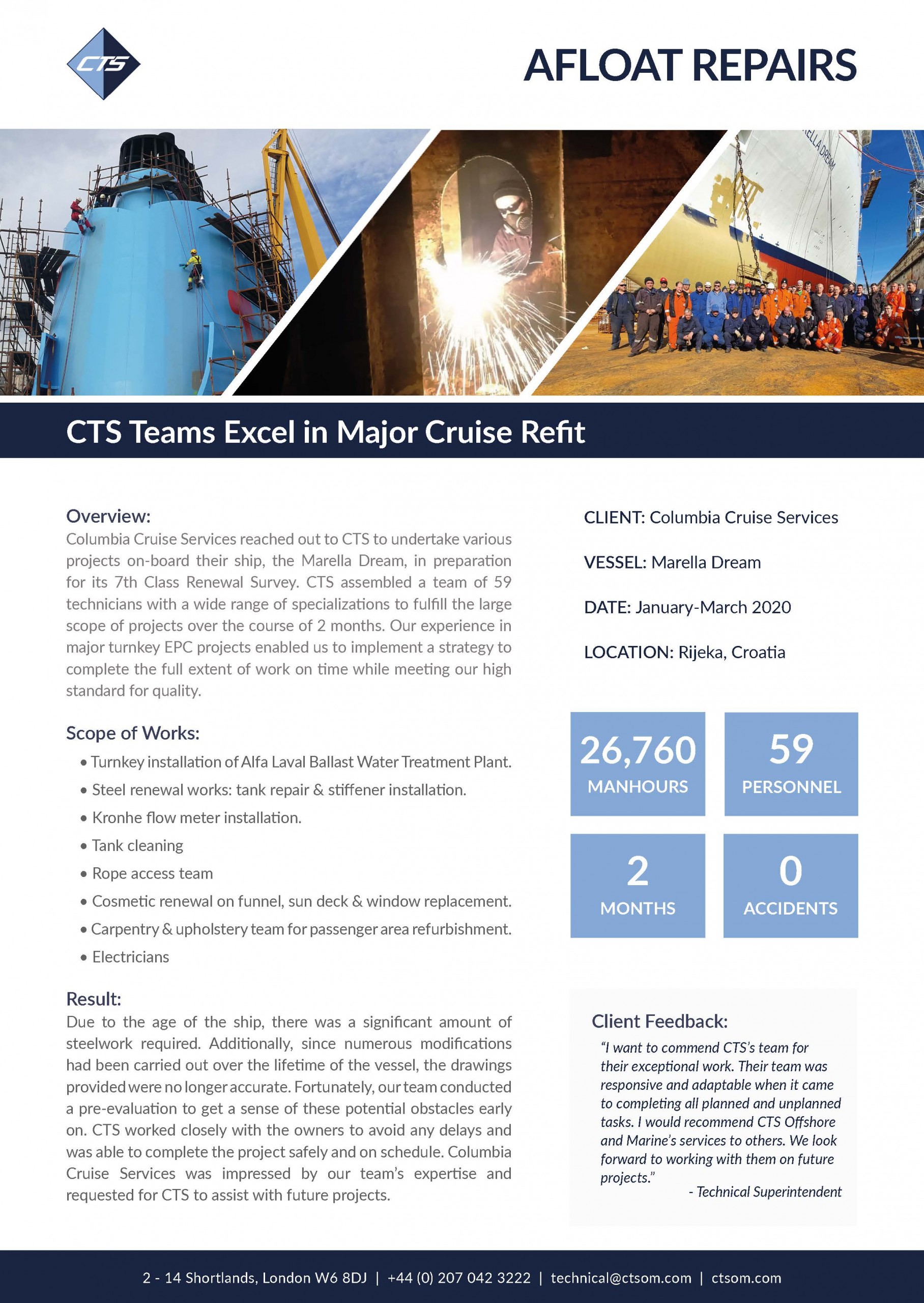 CTS Teams Excel in Major Cruise Refit