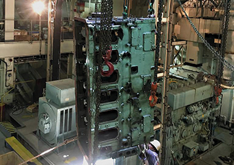 Engine Lowered into Engine Room