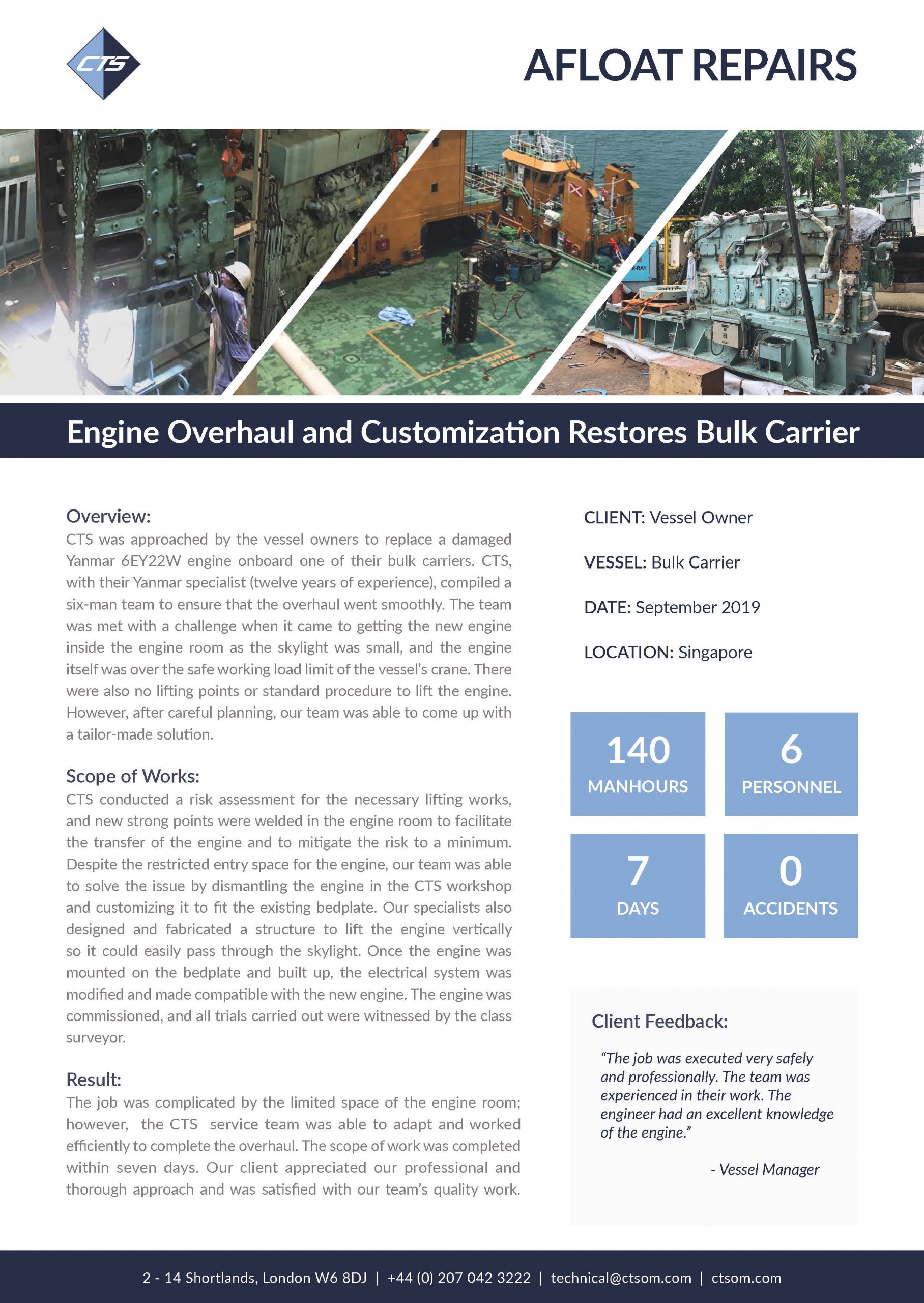 Engine Overhaul and Customization Restores Bulk Carrier
