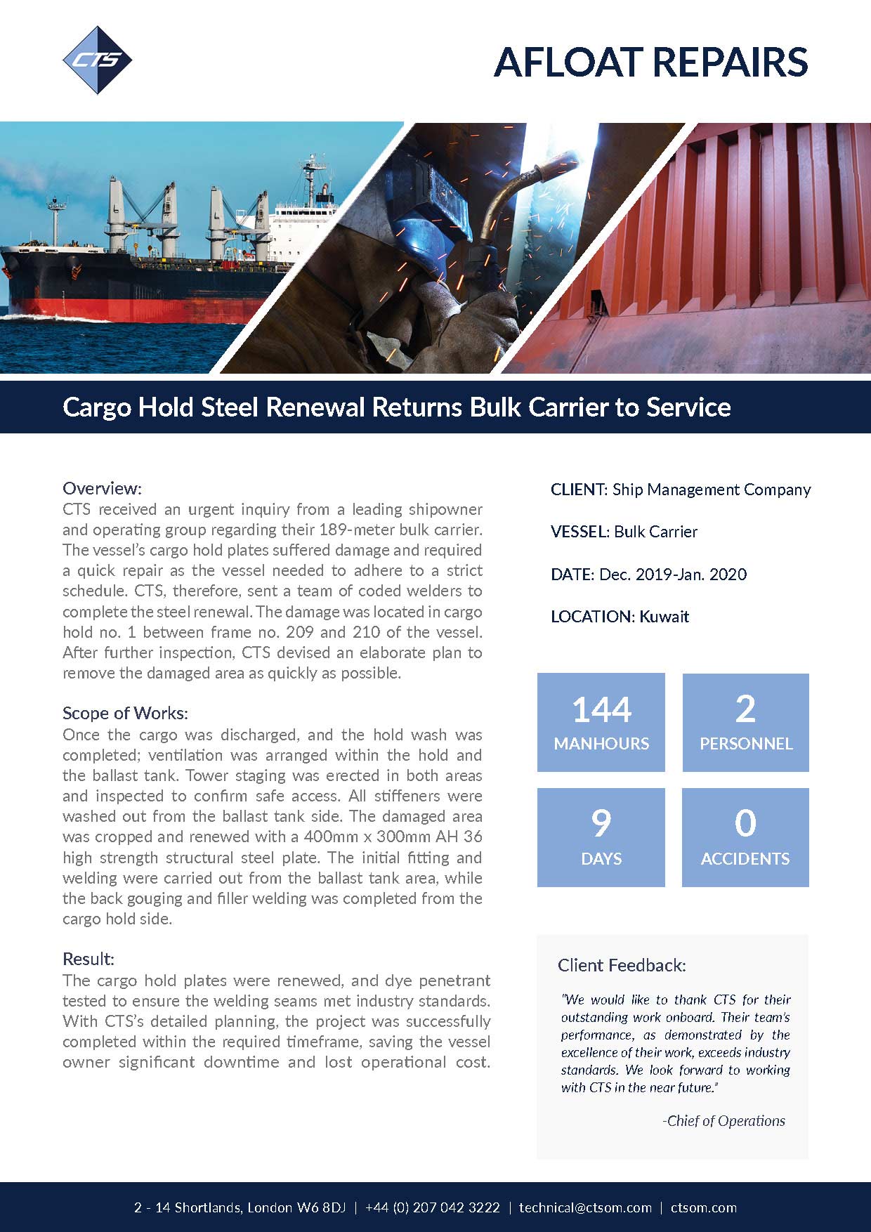 Cargo Hold Steel Renewal Case Study