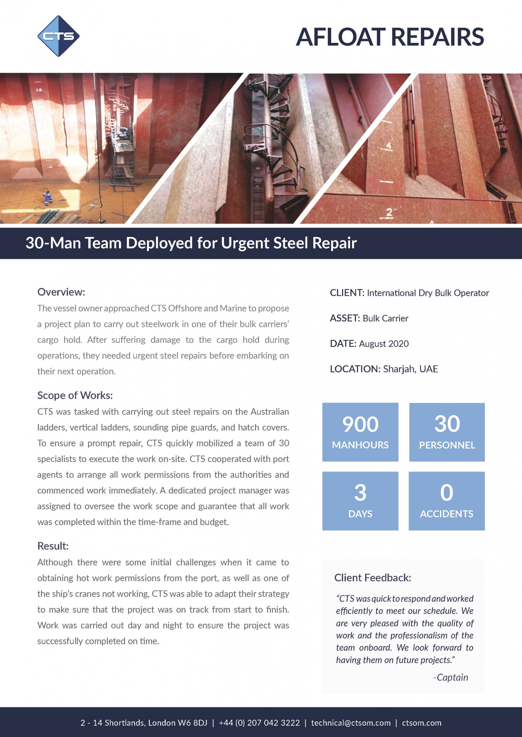30-Man Team Deployed For Urgent Steel Repair